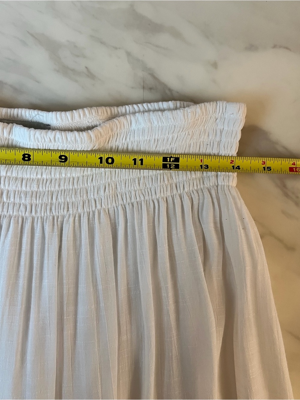 J Gee White Boho Lace Tiered Maxi Skirt Smocked Waist Size Large - Picture 4 of 6